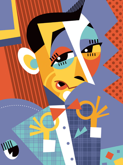 Dibujo cubista de Pee wee